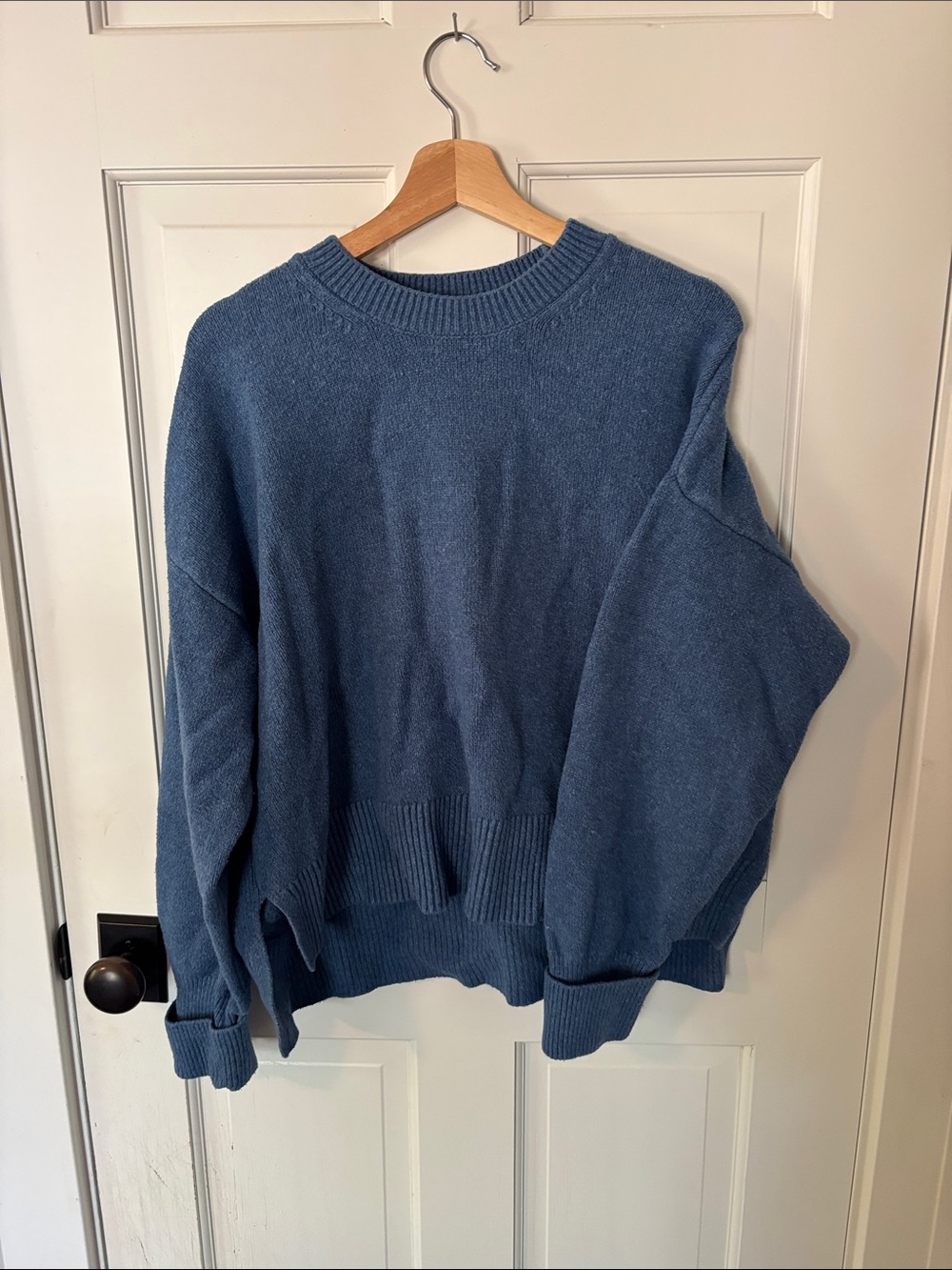 Relaxed Crewneck Sweater in Slate Blue